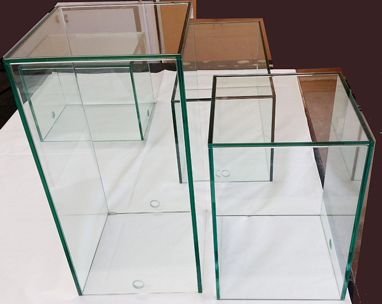 Teca Espositiva Da Banco In Vetro Extrachiaro Art. VM109t3-Lux Finitura Argento - Vetrinetta Portaoggetti